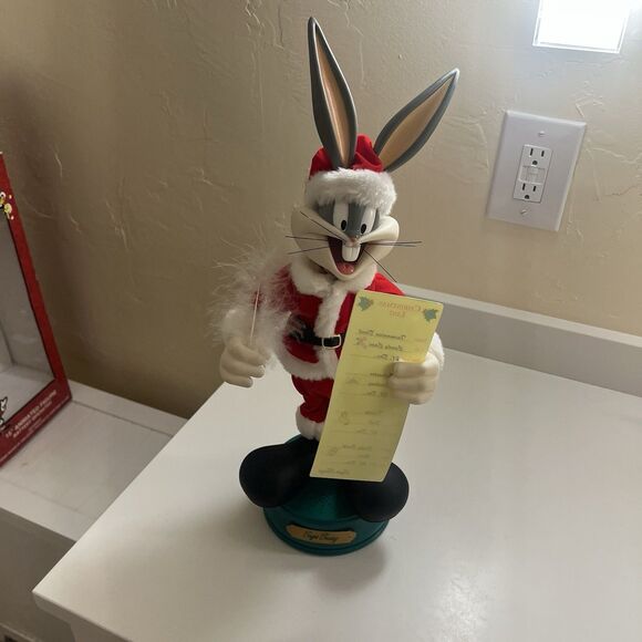 Looney Tunes 15" Animated Figure Bugs Bunny Santa Christmas Matrix 1997 No Sound - Picture 3 of 16